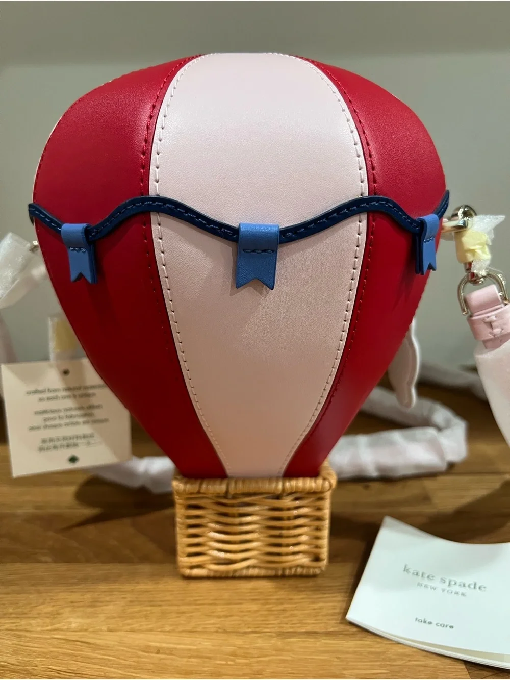 Kate Spade New York Up Up & Away Hot Air Balloon Leather Crossbody Bag NWT
